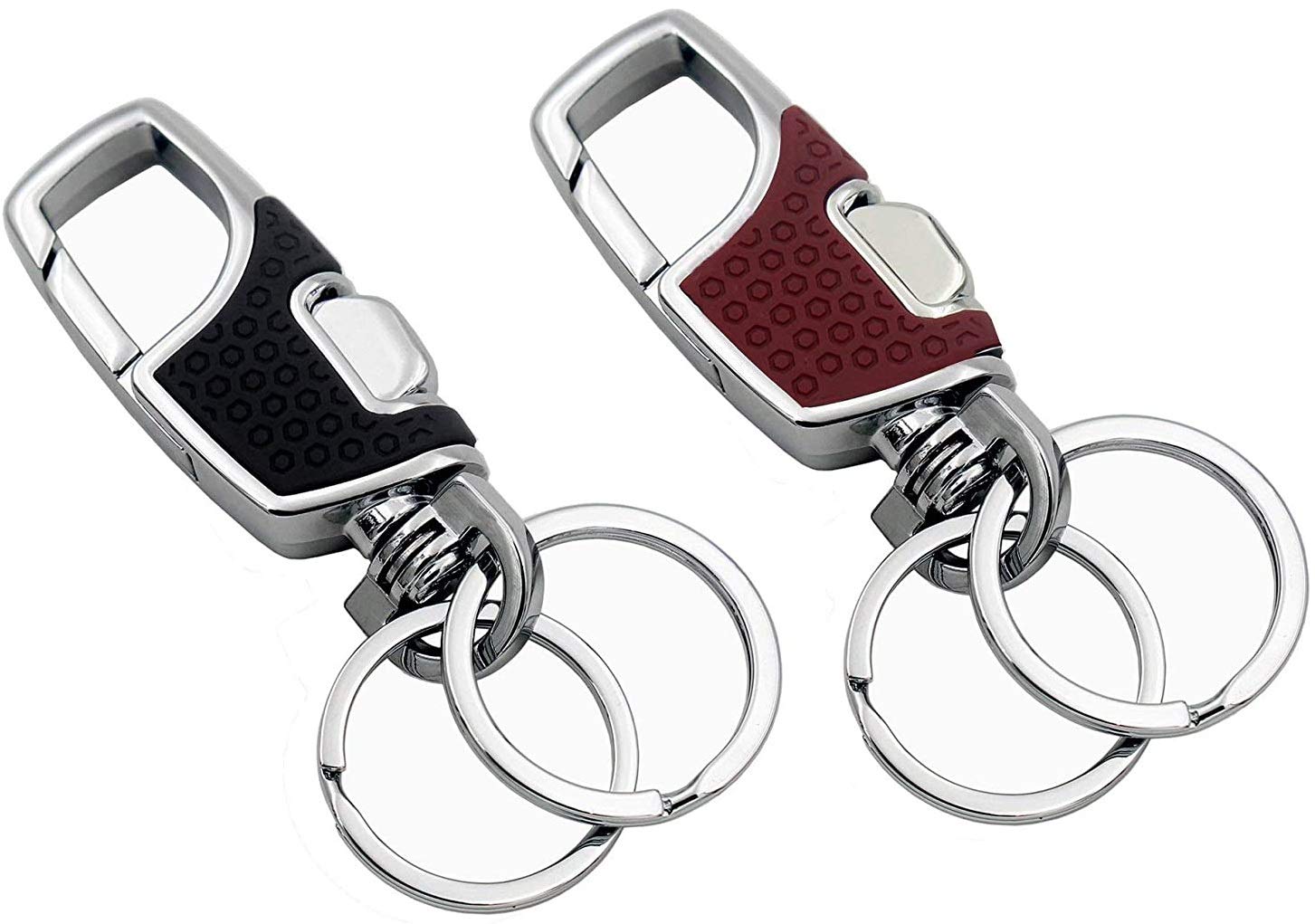 DOCOSS Pack Of 2 Metal Antique Keychain For Men / Key Chains For Bikes /  Key Chain For Car Keychain / Double Key Ring For Bike / Keychain For Car