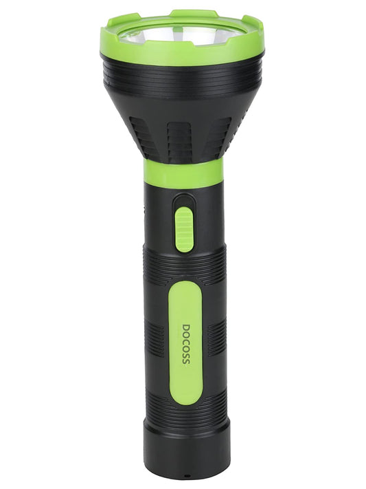 DOCOSS ABS 5W Rechargeable LED Torch Focus Light Laser Long Range Distance High Power (Multi-color)
