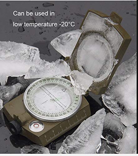 DOCOSS(DEVICE OF C)-High Accuracy Metal Waterproof Military Compass For Directions Geology Lensatic Prismatic Army Green Camouflage Matte Navigator Compass