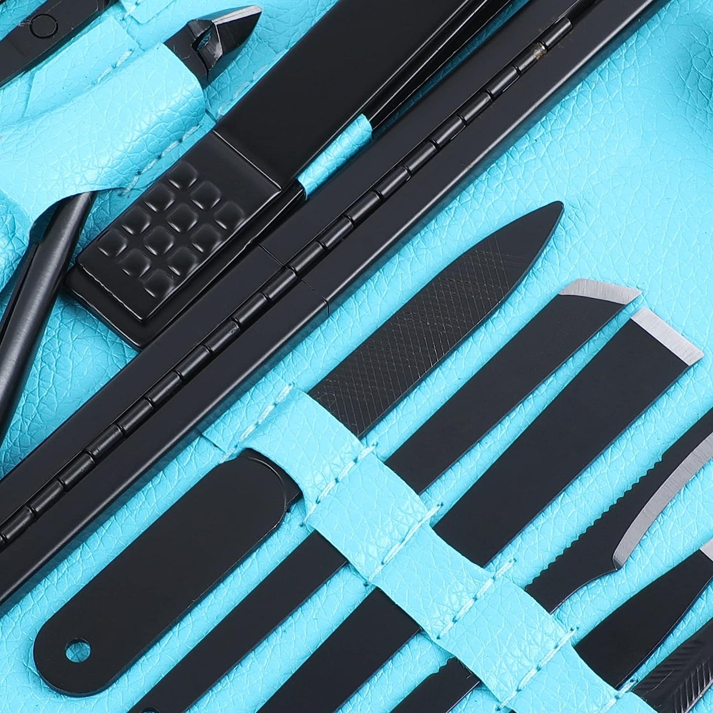 DOCOSS-15 IN 1 Stainless Steel Manicure Kit Nail Cutter For Men Women Manicure Pedicure Kit With Grooming Kit , Acne needle ,Nail Filer Kit , Nail Cutter Set With Leather Case