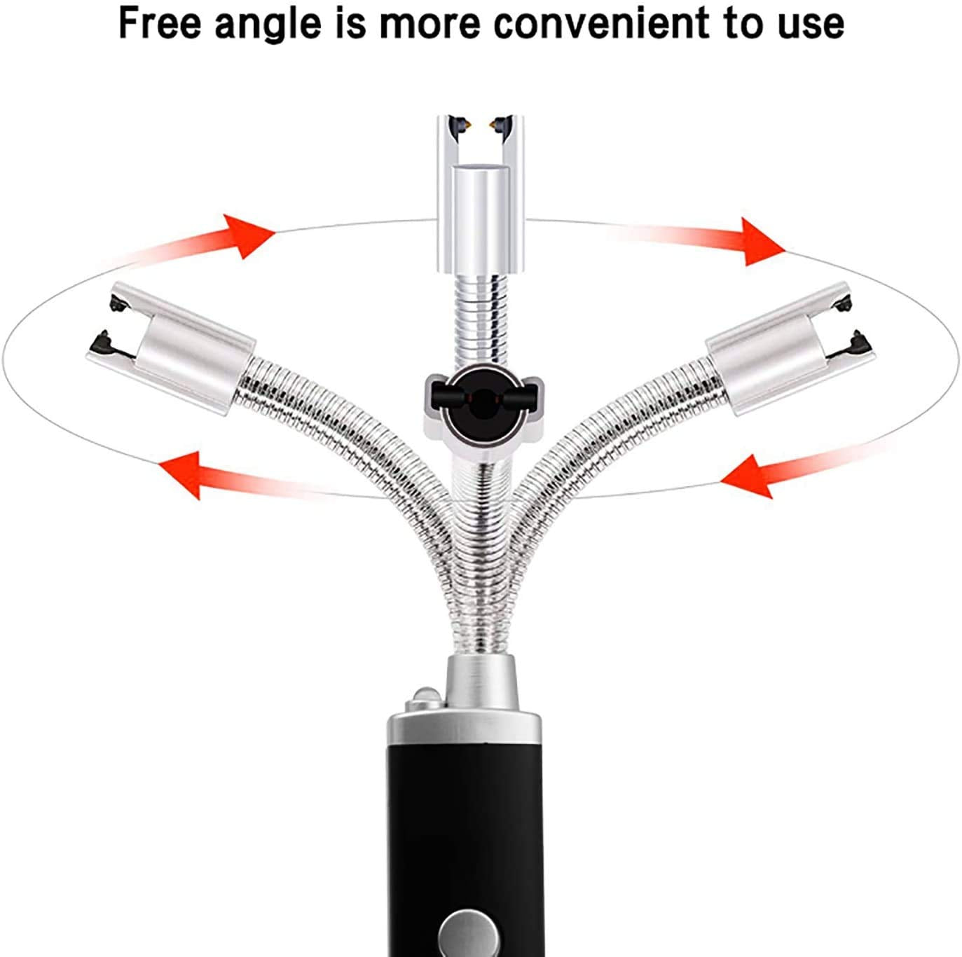 DOCOSS - Rechargeable Electric Gas Lighter 280 mAh High Battery Capacity Kitchen Lighter Chargeable USB Arc Long Lighter for Candle Flexible Lighter Neck for Gas,diyas,agarbatti,Candle (Black)