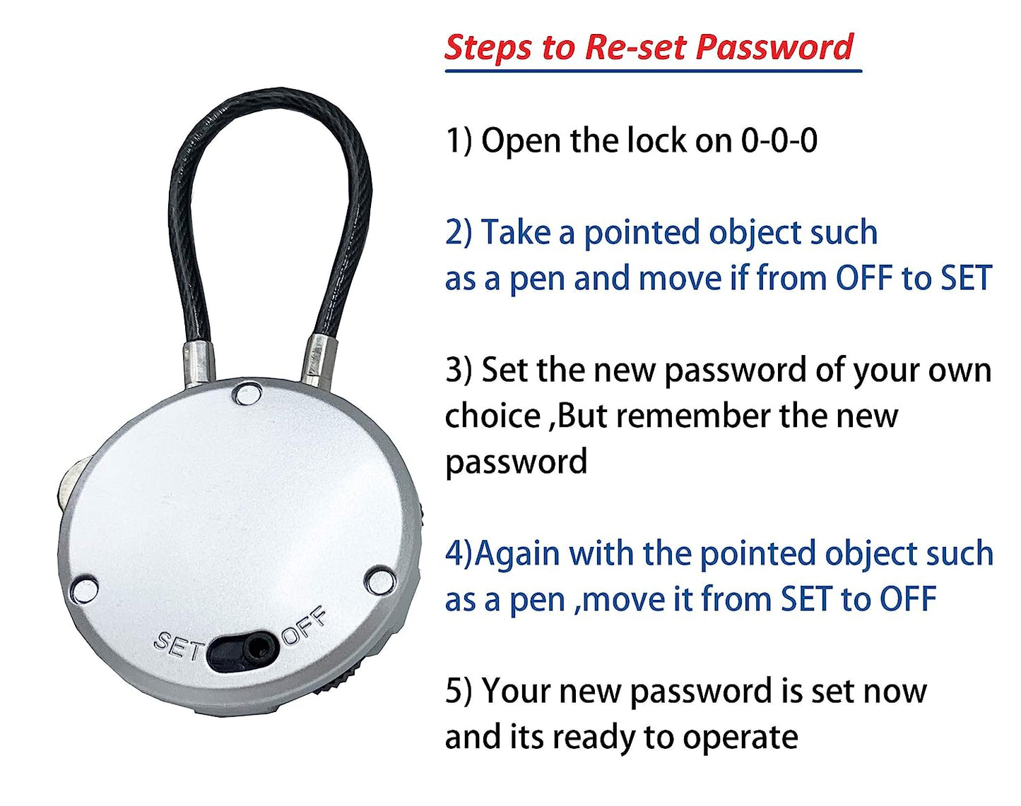 DOCOSS 107-3 Digit TSA Approved Metal Luggage Bag USA International Number Travelling Password Combination Travel Locks Padlock (Silver)