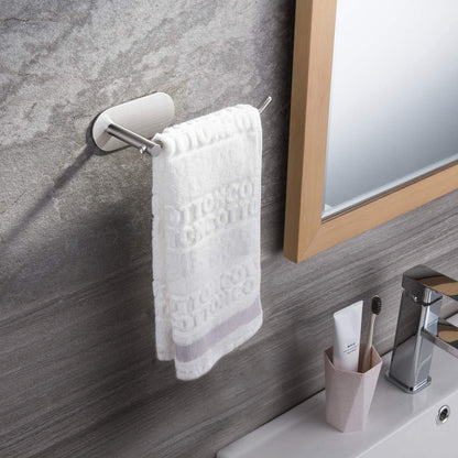 DOCOSS-Self Adhesive Towel Ring Stainless Steel Napkin Towel Hanger For  Washbasin Anti Rust Strong Sticker Towel Holder For Bathroom Napkin Holder ,Bathroom Accessories (Satin)