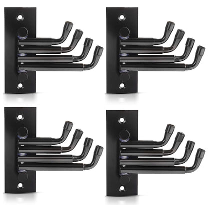 DOCOSS -Flexible Stainless Steel 4 Pin Bathroom Hooks Cloth Hanger Wall Hook Door Robe Hooks for Hanging Keys,Clothes,Towel Steel Hook (PACK OF 2, SILVER)