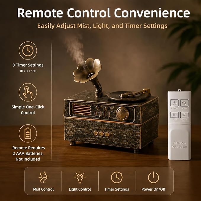 Docoss 2 in 1 Gramophone Aroma Diffuser
