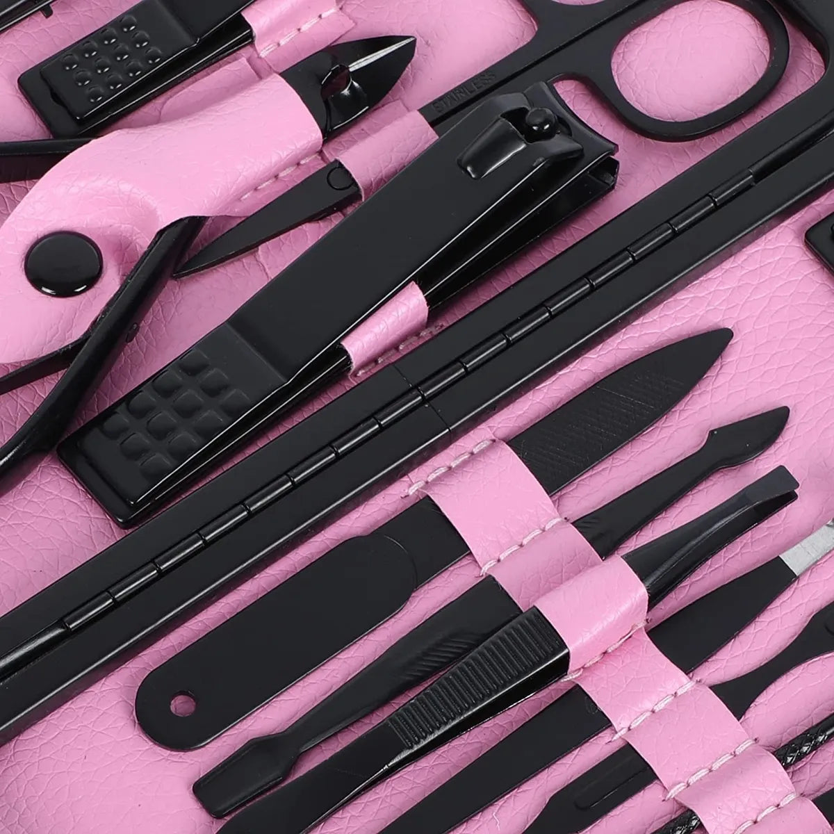 DOCOSS-12 IN 1 Manicure Kit Nail Cutter For Women Stainless Steel Manicure Pedicure Kit With Grooming Kit, Acne needle,Nail Filer Kit, Nail Cutter Set With Leather Case