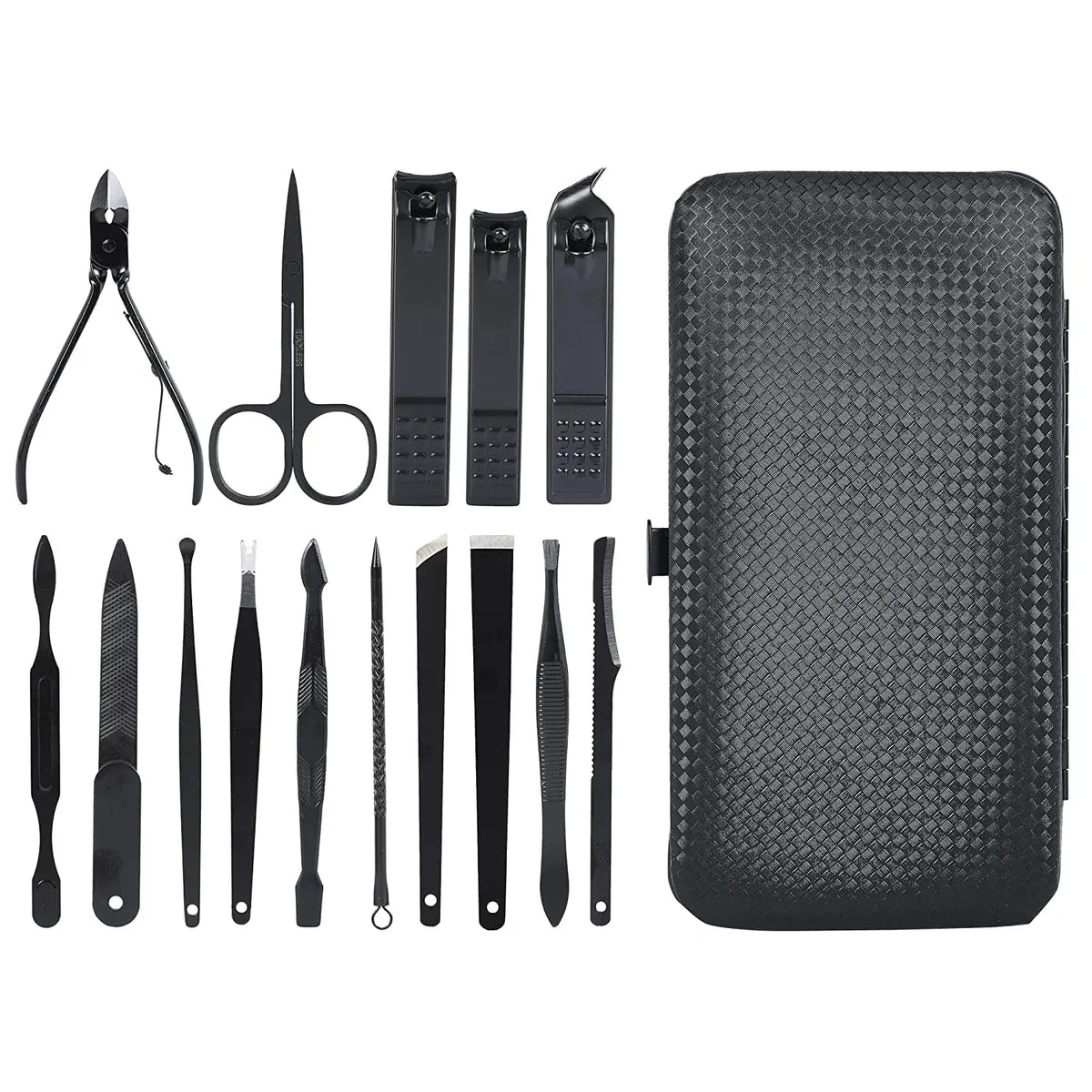 DOCOSS-19 IN 1 Stainless Steel Manicure Kit Nail Cutter For Men Women Manicure Pedicure Kit With Grooming Kit, Acne needle,Nail Filer Kit, Nail Cutter Set With Leather Case