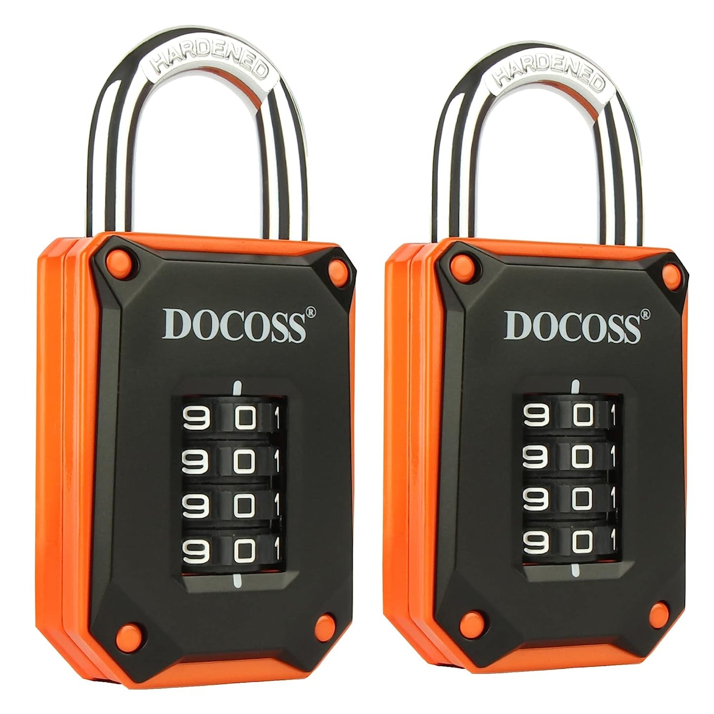 DOCOSS Strong Number Locks for Door / Combination Lock Padlock / Door Combination Lock ,Pad Lock ,Gate Lock, Gym Locker Lock ,Locks for Main Gate (Orange Black)