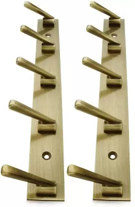 DOCOSS Deluxe Stainless Steel Bathroom Cloth Hooks 5 Pins Hanger Door Wall Bedroom Robe Hooks Rail for Hanging Keys,Clothes,Towel Steel Hook