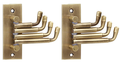 DOCOSS -Pack Of 2- Stainless Steel Flexible 4 Pin Bathroom Hooks Cloth Hanger Wall Hook Door Robe Hooks for Hanging Keys,Clothes,Towel Steel Hook