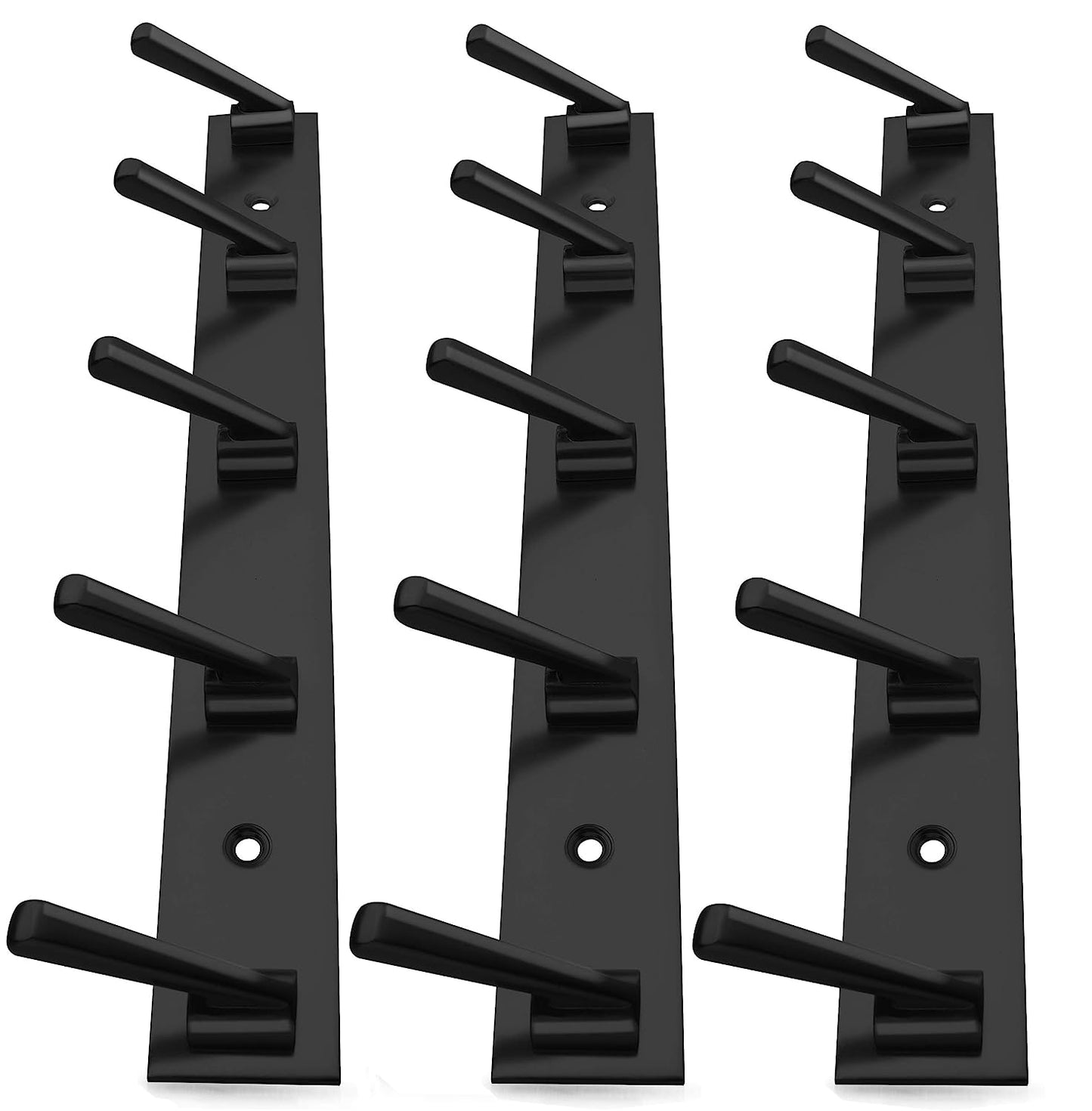 DOCOSS Deluxe Stainless Steel Bathroom Cloth Hooks 5 Pins Hanger Door Wall Bedroom Robe Hooks Rail for Hanging Keys,Clothes,Towel Steel Hook