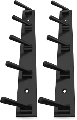 DOCOSS Deluxe Stainless Steel Bathroom Cloth Hooks 5 Pins Hanger Door Wall Bedroom Robe Hooks Rail for Hanging Keys,Clothes,Towel Steel Hook