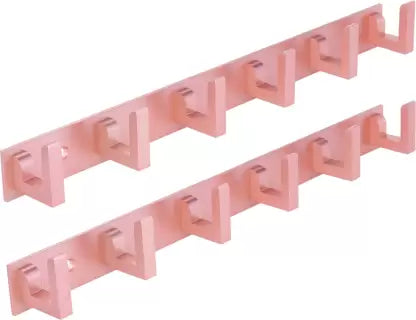 DOCOSS-Exclusive Extra Long 40 cm Antique Brass 6 Pin Metal Bathroom Cloth Hooks Hanger Door Wall Robe Hooks Rail for Hanging Keys,Clothes,Towel (Set of 1,2,3 Antique)