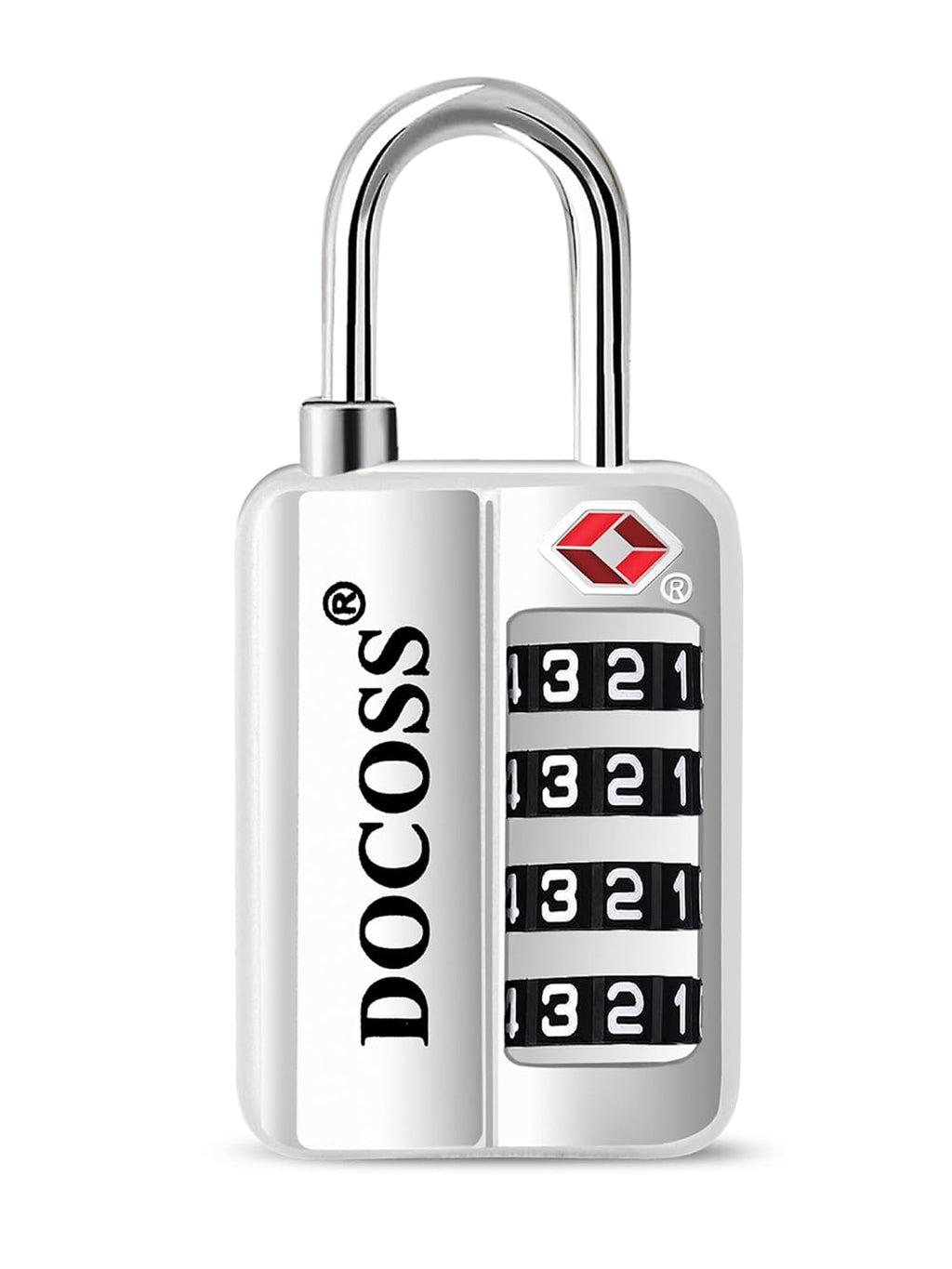 DOCOSS-Set of 2-116 Metal TSA Locks for Luggage, Number Lock for Bag 4 Digit Small Locks for Luggage TSA Lock Combination Password Locks for Travel (Black,Silver)