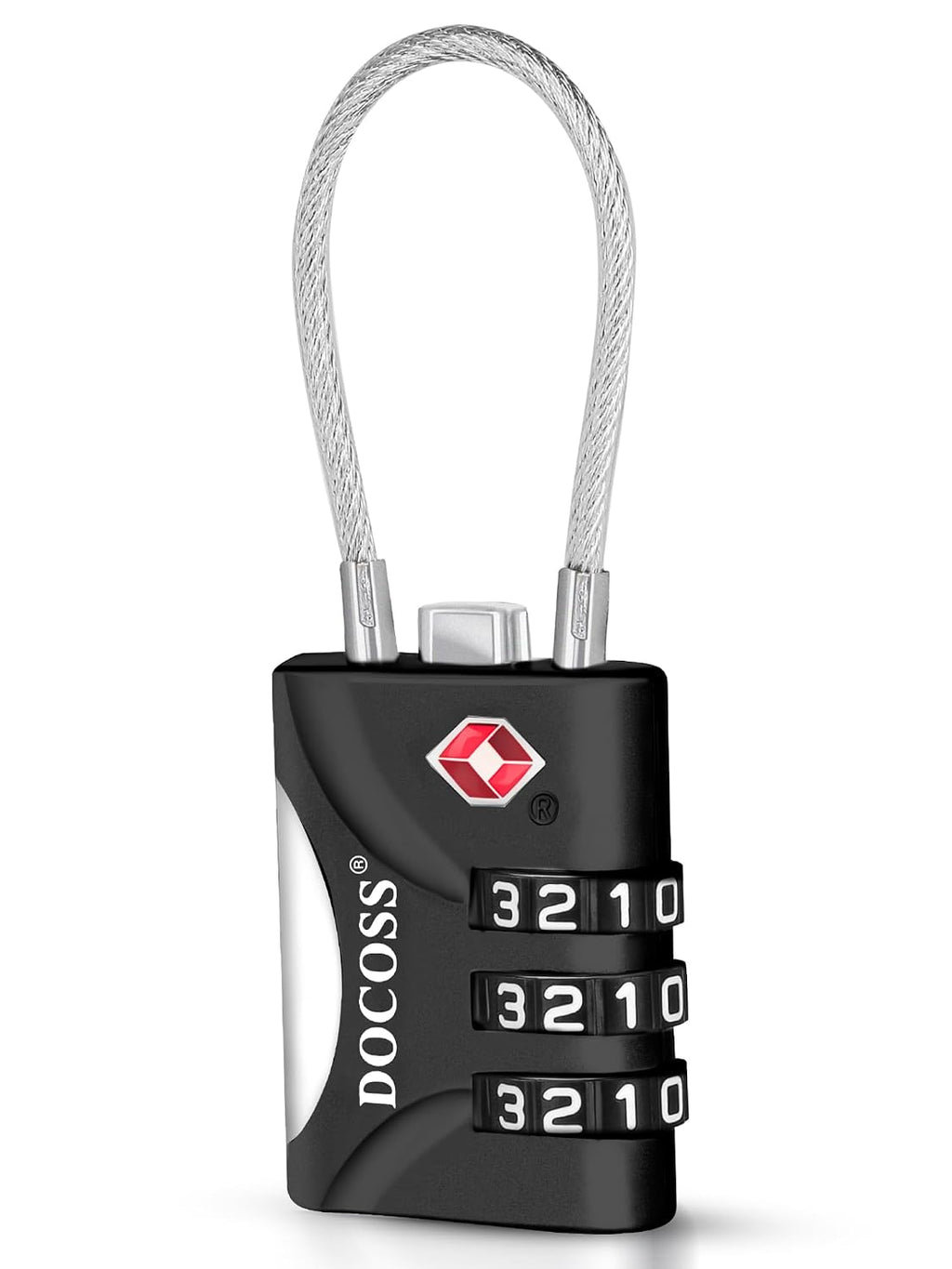DOCOSS-Set of 2- Metal Cable TSA Locks for Luggage, Number Lock for Bag 4 Digit Small Locks for Luggage TSA Lock Combination Password Locks for Travel