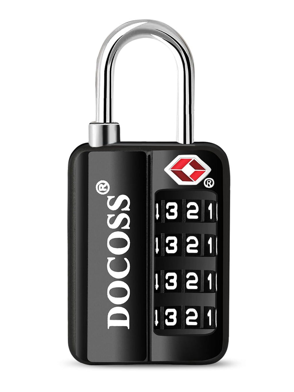 DOCOSS-Set of 2-116 Metal TSA Locks for Luggage, Number Lock for Bag 4 Digit Small Locks for Luggage TSA Lock Combination Password Locks for Travel (Black,Silver)