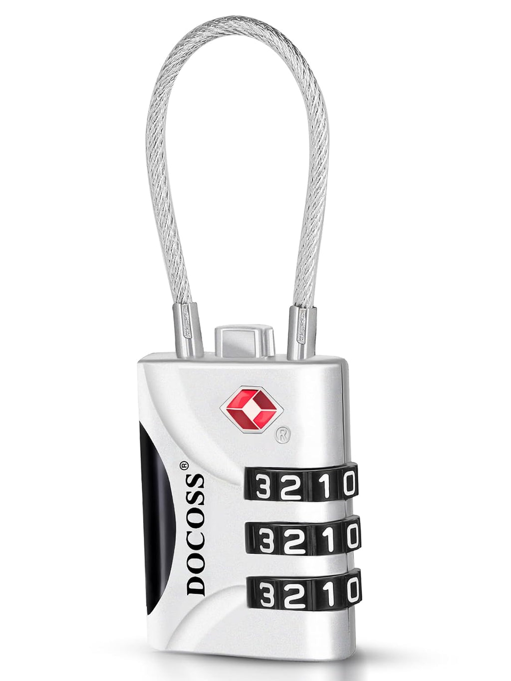 DOCOSS-Set of 2- Metal Cable TSA Locks for Luggage, Number Lock for Bag 4 Digit Small Locks for Luggage TSA Lock Combination Password Locks for Travel