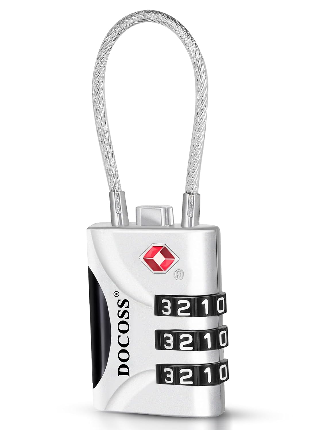 DOCOSS-Set of 2- Metal Cable TSA Locks for Luggage, Number Lock for Bag 4 Digit Small Locks for Luggage TSA Lock Combination Password Locks for Travel