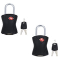 DOCOSS Metal Lock TSA Approved with Keys International Lock for Bag Luggage Travelling Locks Padlock, Metallic (Black) - Pack of 2