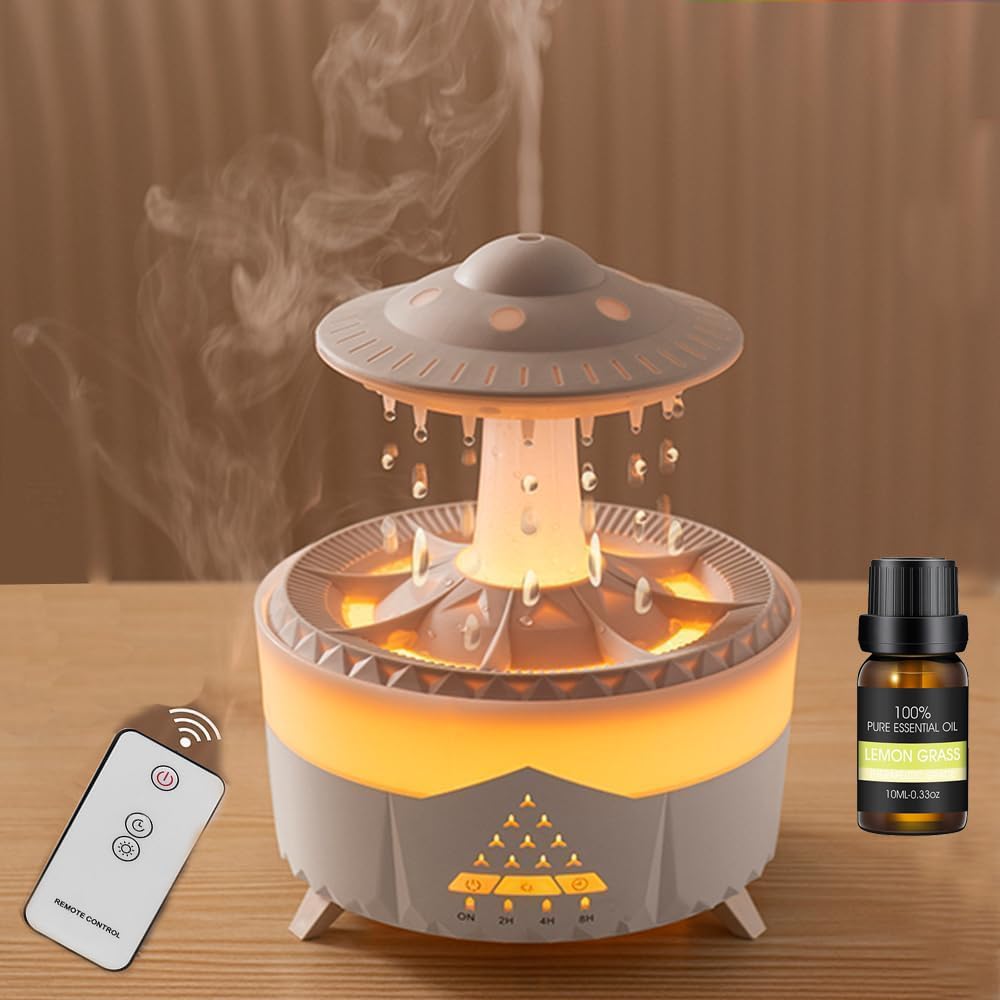 Docoss CloudRain Aroma Diffuser for Home Electric & Humidifier Oil Diffuser for Home – Essential Oil Fragrance Diffuser with Remote Control,Room Freshener Scent for Relaxation