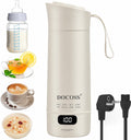DOCOSS Portable Electric Kettle 400ml | Small Electric Water Bottle with Variable Temperature Control,Digital Display,Stainless Steel| Multipurpose Hot Water Travel Kettle/Baby Milk Warmer