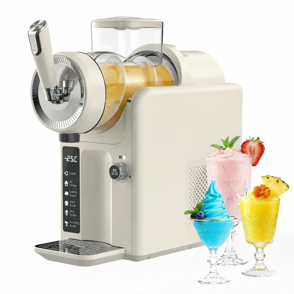 Docoss 1.8L Slushie Machine & Soft Serve Ice Cream Maker Machine, No Ice Needed, Self-Cleaning, LED Display,5 Presets for Frozen Drink, Milkshake, Cocktails, Frappes and More