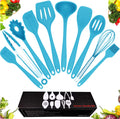 DOCOSS Pack of 10 Non Stick Spatula Set/Cooking Spoon Set/Silicone Spatulas for Cooking/Stainless Steel Core nonstick Spatula Set for Kitchen & Baking