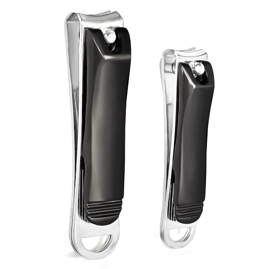 DOCOSS Stainless Steel Nail Cutter Kit For Men and Women Nail Clippers set -Pack Of 2 (Black)