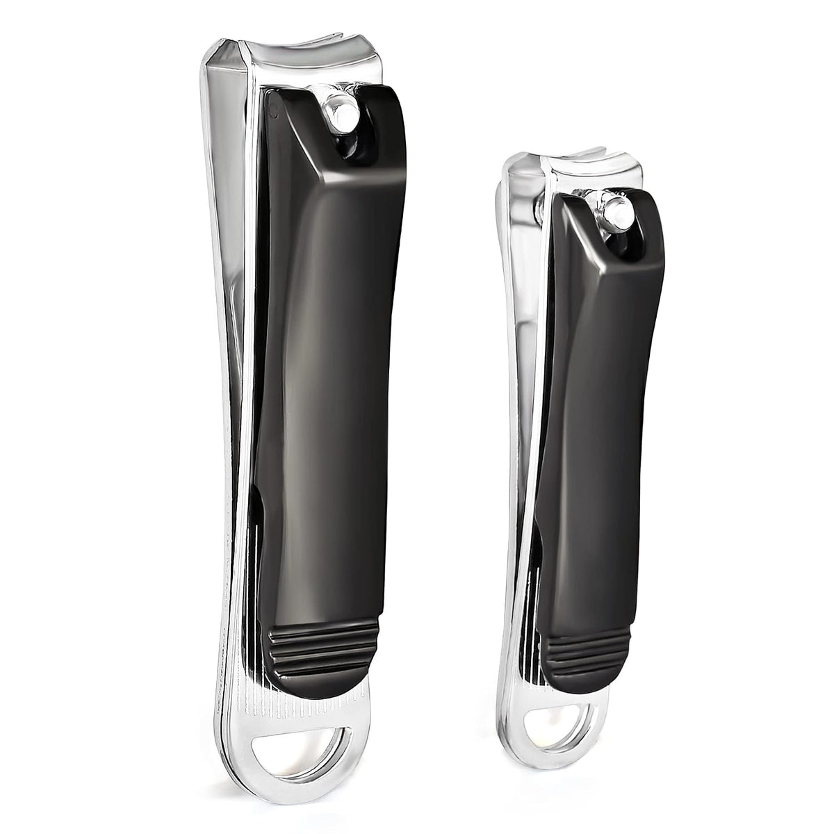 DOCOSS Stainless Steel Nail Cutter Kit For Men and Women Nail Clippers set -Pack Of 2 (Black)