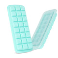 DOCOSS -Big Premium Silicon Ice Cube Maker Trays for Freezer,Food Grade Silicone Ice Cube Tray Box Mould with Lids, Perfect Fridge Thin Ice Tray (Blue)(1 pc)