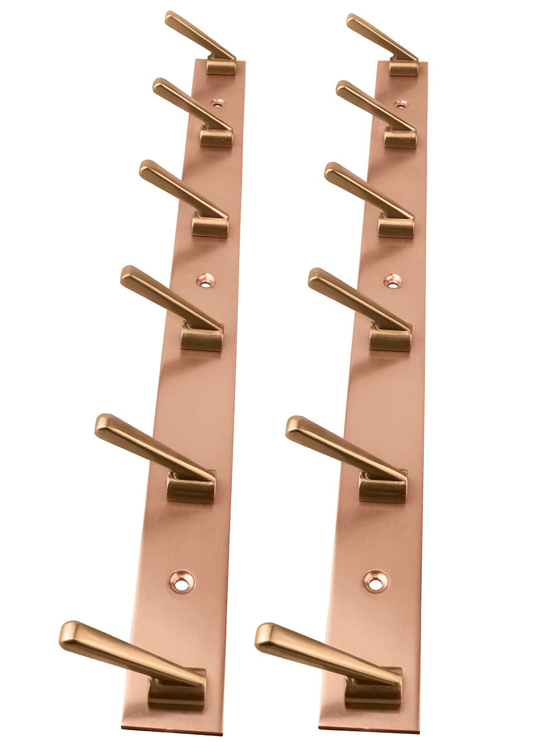DOCOSS-Deluxe Rose Gold 6 Pin Metal Cloth Wall Hanger for Clothes Door Hangers Cloth Hook Bathroom Hooks Rail for Hanging Towel ,Bathroom Accessories