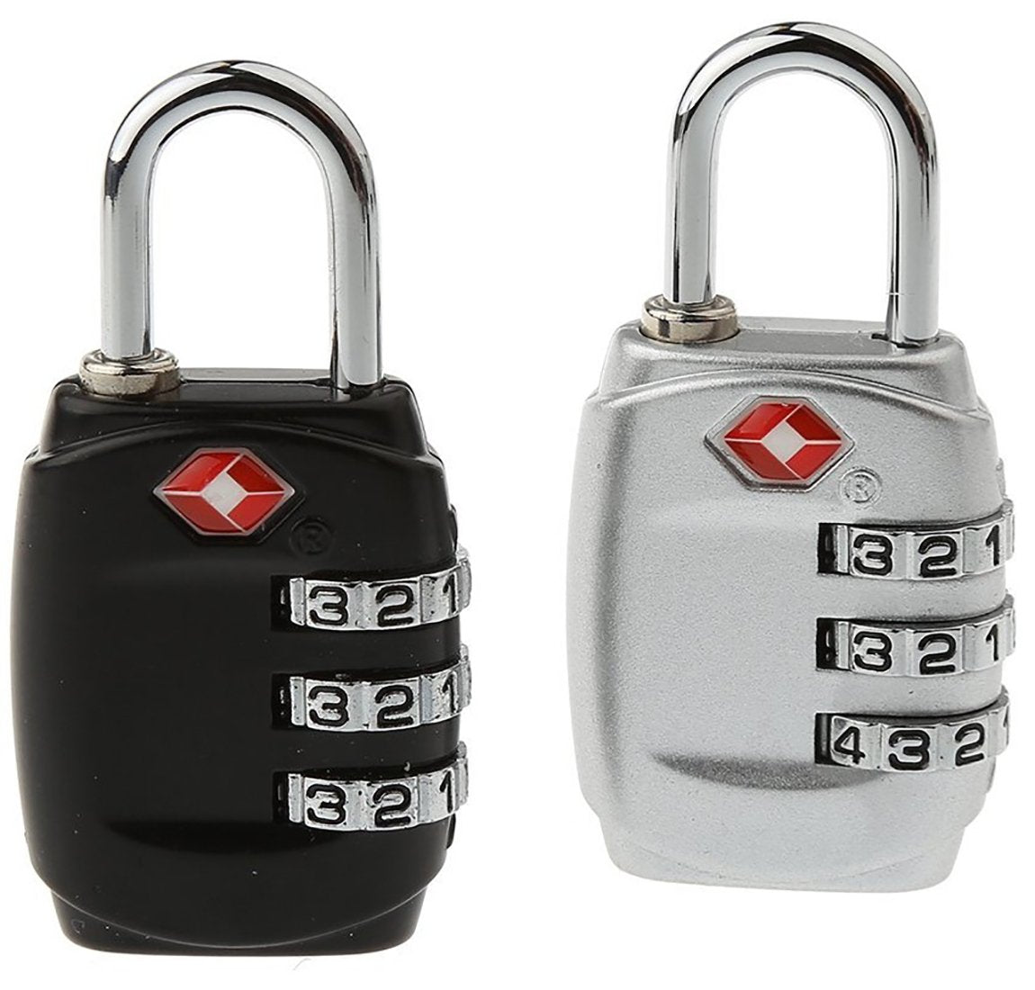 DOCOSS-Set of 2-331-METAL TSA Lock 3 Digit for Luggage Bag International Number Password Travel Locks(Muliti-Color)