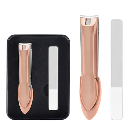 DOCOSS Professional Rose Gold Nail Cutter Kit Set With Filer & Toenail Fingernail Clipper Stainless Steel Nail Clipper Set / Nail Cutter For Men Women (Rose Gold)