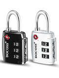 DOCOSS-Set of 2-202 TSA Approved Locks for Luggage, Number Lock for Bag,Small TSA Locks for Luggage Combination Password Lock for Travel