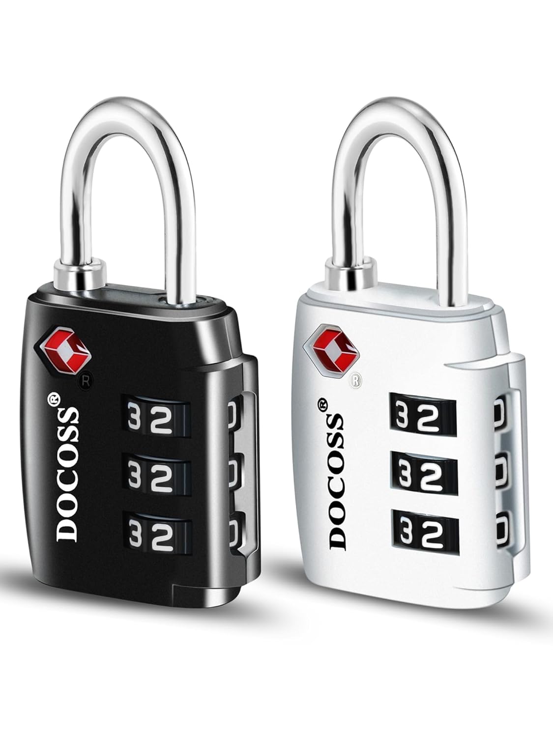 DOCOSS-Set of 2-202 TSA Approved Locks for Luggage, Number Lock for Bag,Small TSA Locks for Luggage Combination Password Lock for Travel
