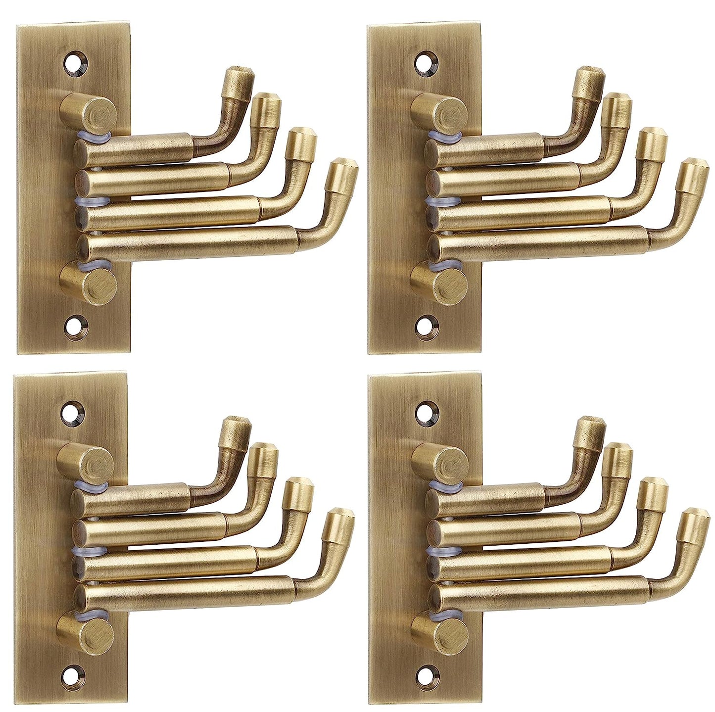 DOCOSS -Pack Of 2-Stainless Steel Flexible Hooks Antique Brass Bathroom Cloth Hanger Wall Hook Door Robe Hooks for Hanging Keys,Clothes,Towel Steel Hook