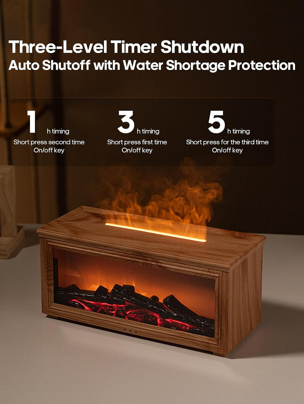 Docoss Charcoal Aroma Diffuser for Home Electric with 7 Colors, Aromatherapy Essential Oil Fragrance Diffuser & Fireplace Flame Diffuser with Remote for Home, Bedroom