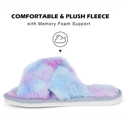 DOCOSS Indoor Slippers Warm Slippers Winter Bedroom Home Slippers for