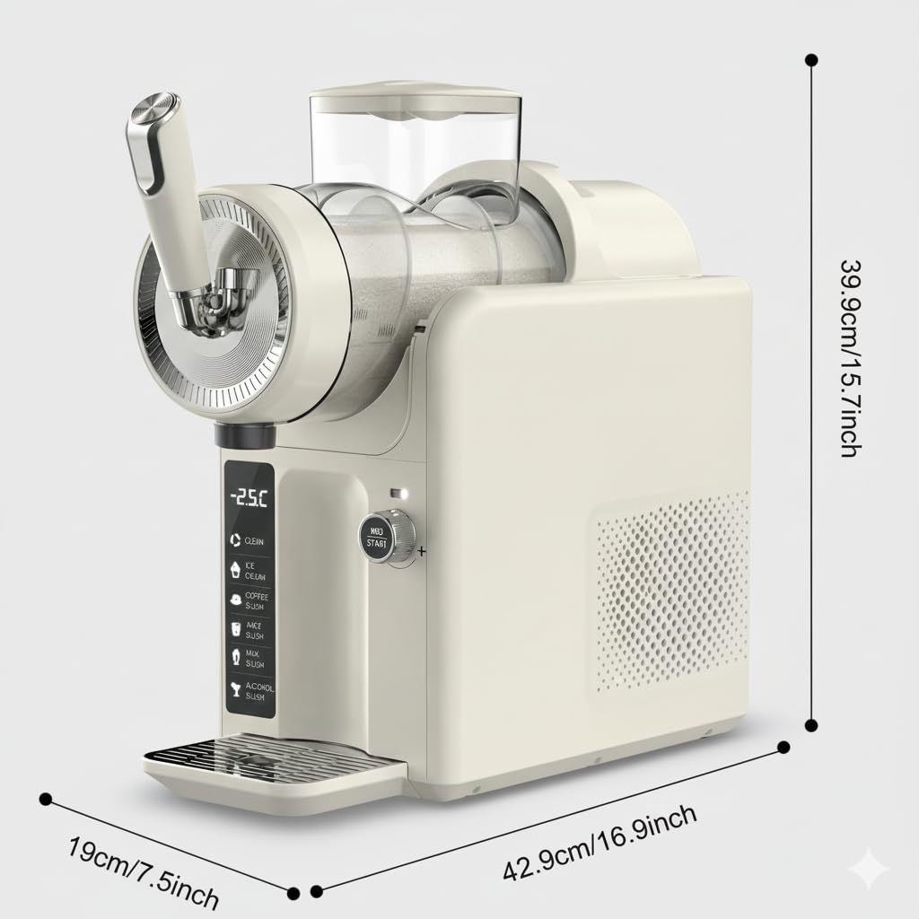 Docoss 1.8L Slushie Machine & Soft Serve Ice Cream Maker Machine, No Ice Needed, Self-Cleaning, LED Display,5 Presets for Frozen Drink, Milkshake, Cocktails, Frappes and More
