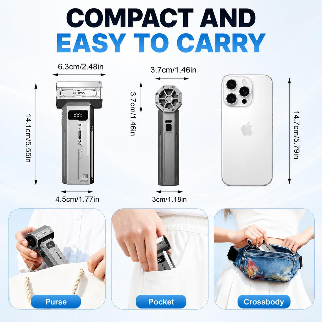 DOCOSS Mini Electric Air Duster & Vacuum Cleaner, Powerful Air Blower for PC with 1,00,000RPM, LED Display, High-Speed Rechargeable Dust Cleaner for Computer, Laptop with 4 Speed Levels