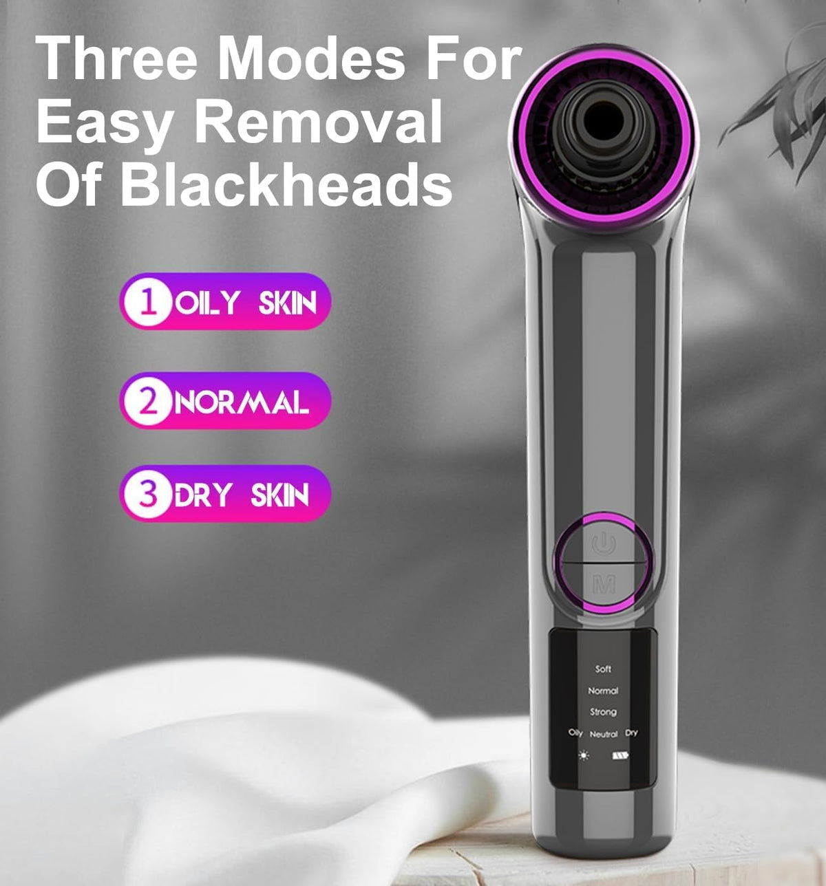 Docoss Ultrasonic Black head Remover Tool with Heating Mode -Rechargeable White heads & Blackhead Removal Machine for Nose with 5 Suction Levels and Probes, 2 in 1 Pore Cleaner for Brighter Face