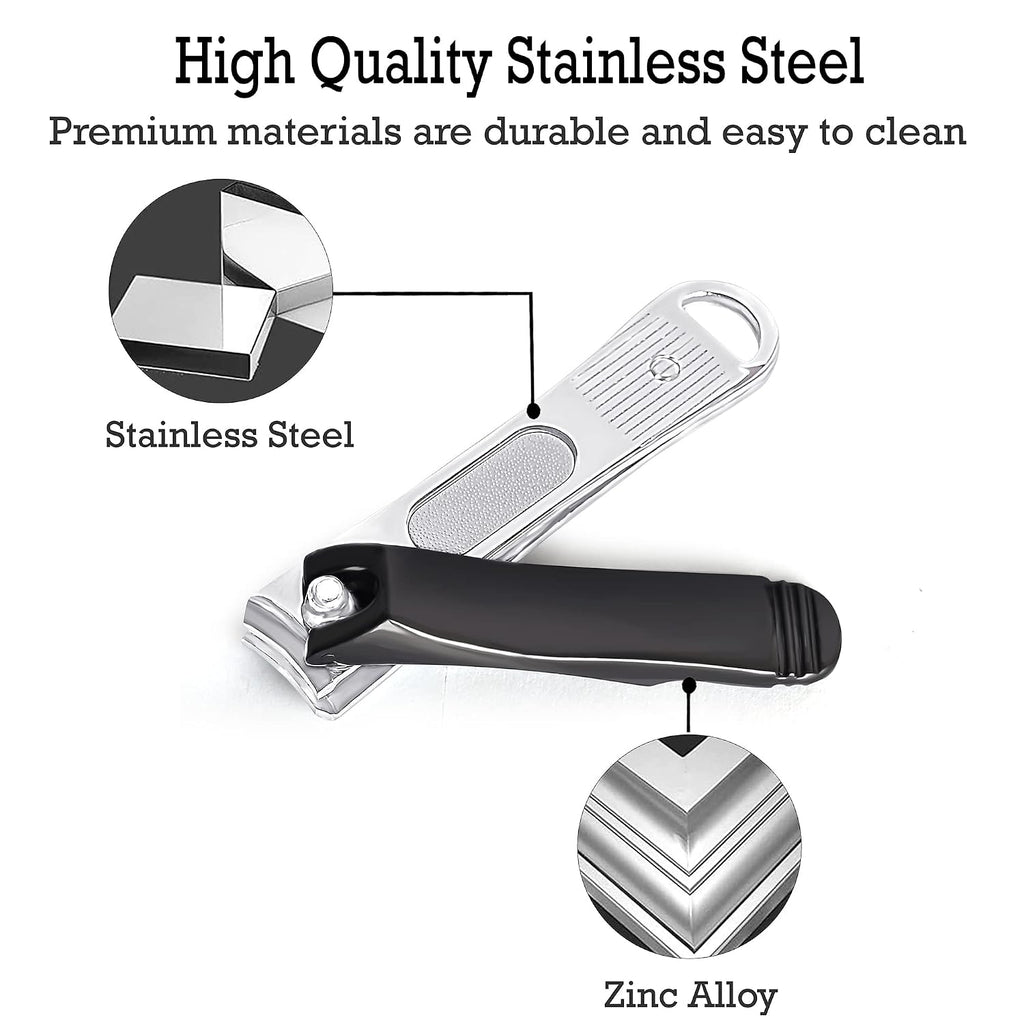 DOCOSS Stainless Steel Nail Cutter Kit For Men and Women Nail Clippers set -Pack Of 2 (Black)