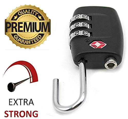 DOCOSS-Set of 2-331-METAL TSA Lock 3 Digit for Luggage Bag International Number Password Travel Locks(Muliti-Color)
