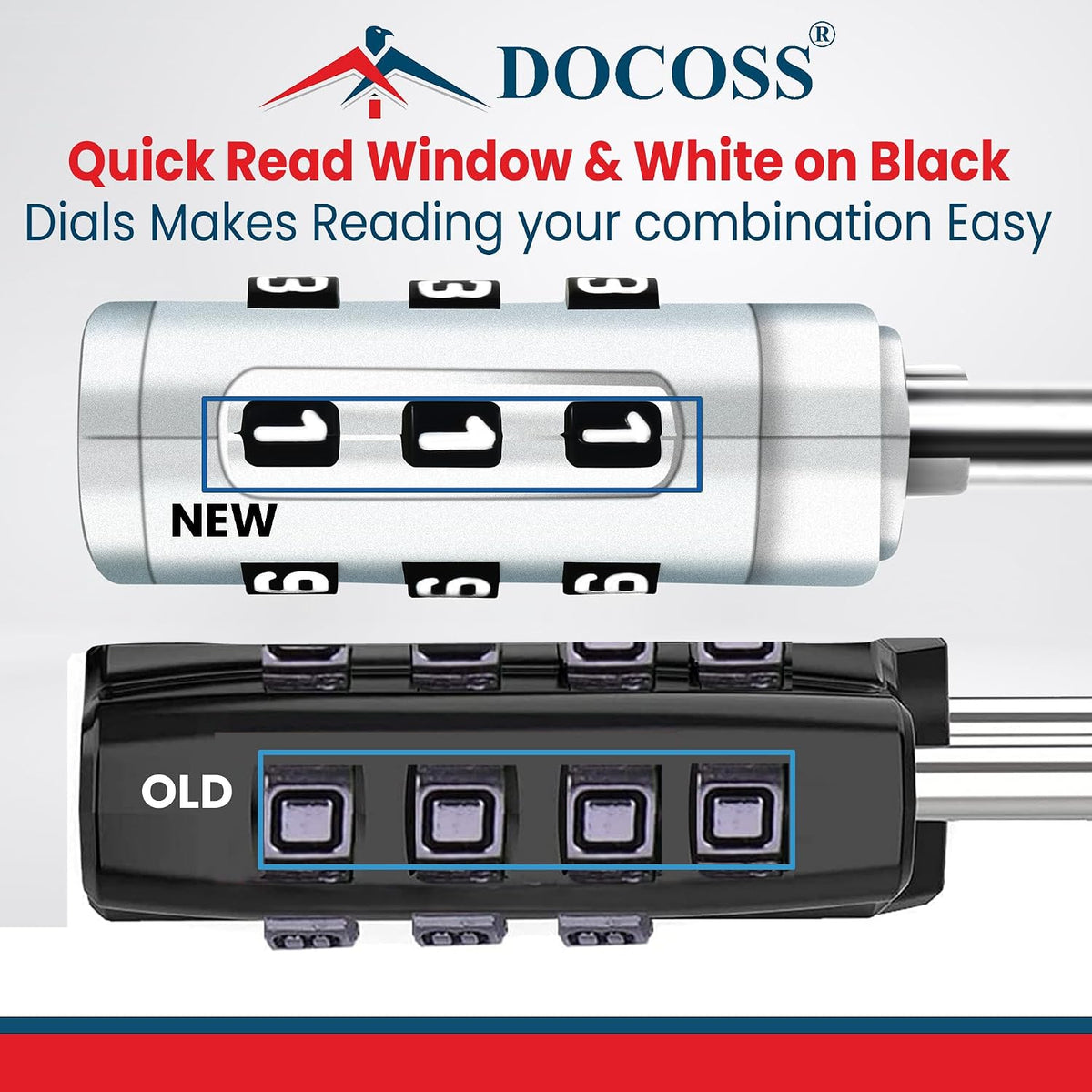 DOCOSS-Set of 2-202 TSA Approved Locks for Luggage, Number Lock for Bag,Small TSA Locks for Luggage Combination Password Lock for Travel