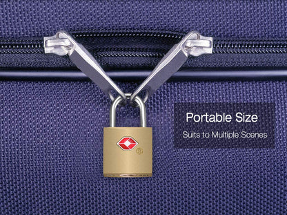 DOCOSS-Pack of 2-Small Brass Lock TSA Approved With Keys ,International Locks For luggage Bag Travelling Locks Padlock(Gold)