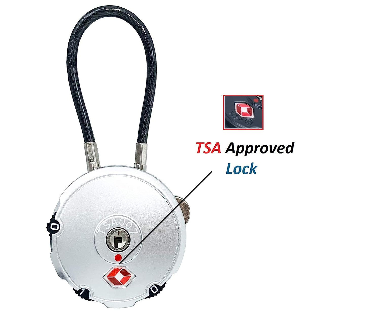 DOCOSS 107-3 Digit TSA Approved Metal Luggage Bag USA International Number Travelling Password Combination Travel Locks Padlock (Silver)