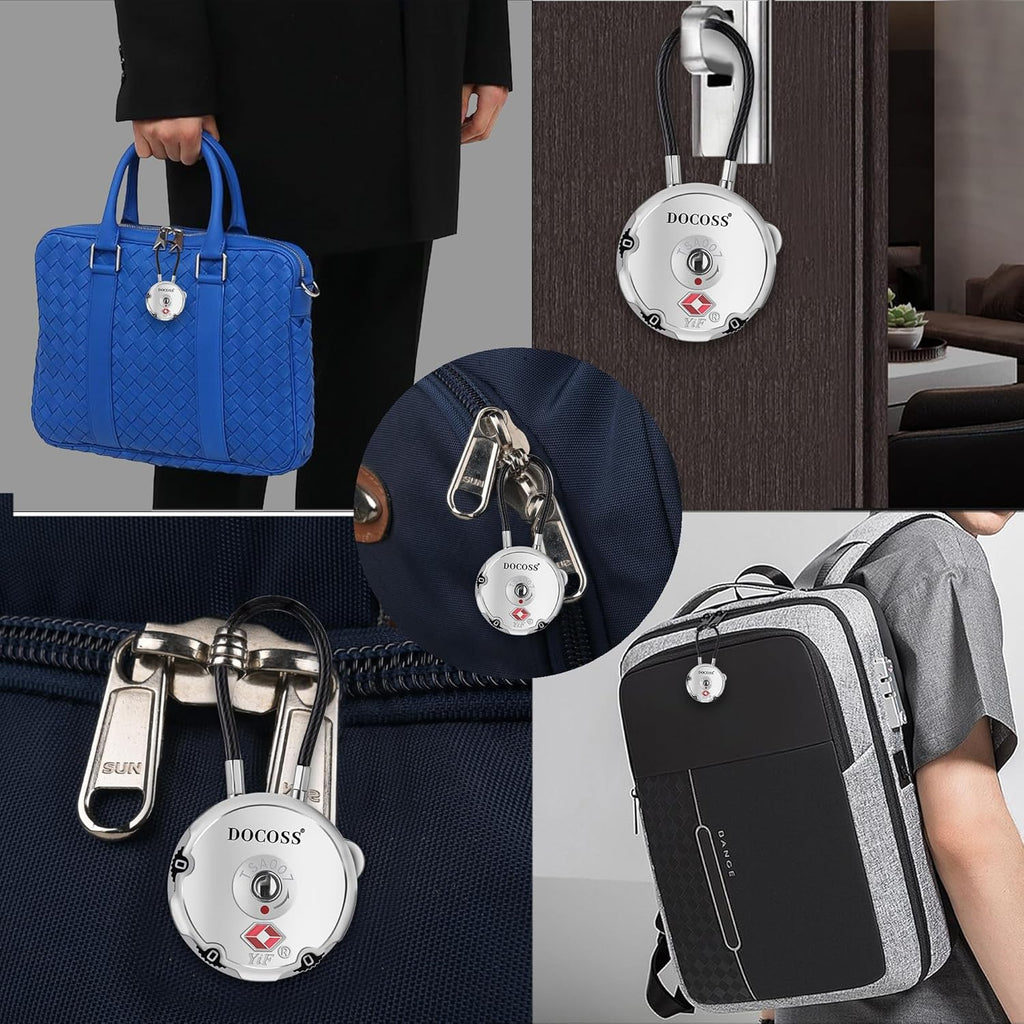 DOCOSS Metal TSA Locks, USA International Number Password Combination Luggage Travel Bag Locks