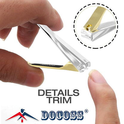 DOCOSS- Pack Of 2-Quality Gold Nail Clippers Antique Nail Cutter Set Kit Fingernail Toe Nails Cutter With Filer For Man And Women