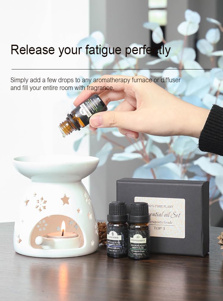 DOCOSS Acrylonitrile Butadiene Styrene Essential Oil for Home Fragrance Diffuser, Humidifier| 10ml Bottle|Aroma Oil Pack of 3(Lavender, Peppermint, Lemongrass)