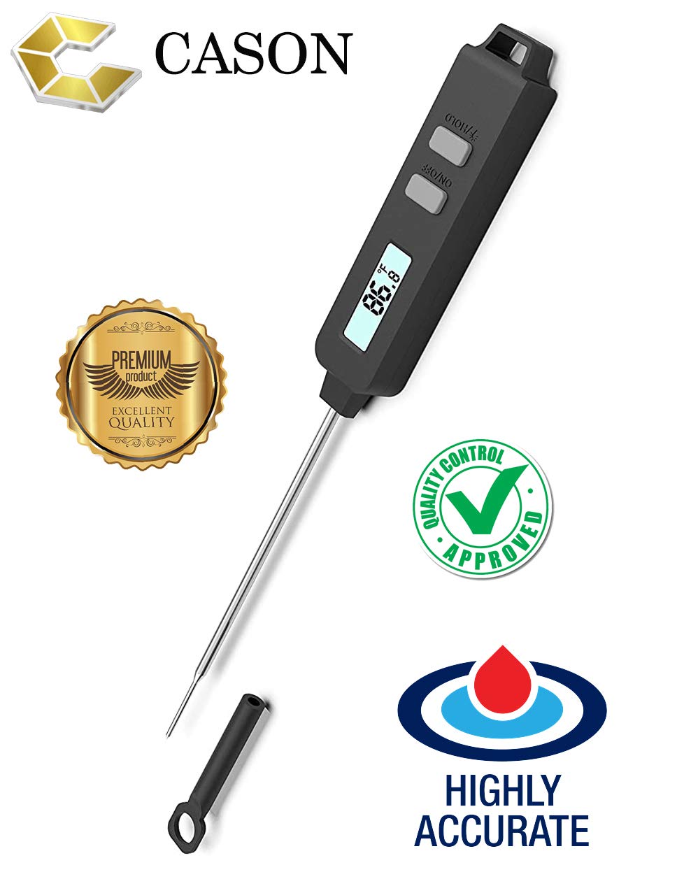 CASON (DEVICE OF C) -Proffesional Digital Lcd Cooking  Food Thermometer / Kitchen thermometer For Cooking Bbq/barbeque Thermometer Candy Temperature Test Pen